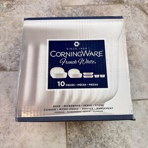 Corningware 1117404 French White 10 Piece Oval Dish Set Bake Microwave NIB